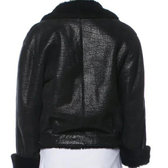 NWOT MARC JACOB'S BLACK π€ SHORT SHEARLING JACKET SZ MEDIUM ..... - Picture 2 of 11